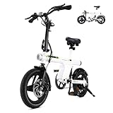 Finbike E Bike Klapprad,14 Zoll Elektrofahrrad 7.8Ah Akku Diebstahlschutz,Ebike mit 2.6H Schnellladung,250W Motor,3 Fahrmodi,Sitzhöhe Verstellbar,Reichweite Max 55Km,E Klapprad für Herren Damen