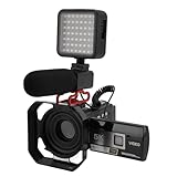 Denash 5K-Videokamera-Camcorder, 18-facher Digitalzoom-Digitalkamera-Recorder mit Haube und Griff, Tragbarer Vlogging-Kamera-Recorder für die Fotografie