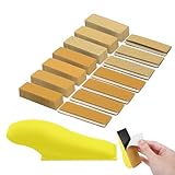 MIPIACE 71 Stück Schleifpapier mit Schleifklotz Set Sortiertem Schleifpapier 80/120/180/240/320/400/600 Schleifklotz Set 9.3 x 3cm Sortierte Körnung für DIY Bastelarbeiten Polieren und Schleifen