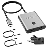 SUIDEK USB-C-Switch, bidirektionaler USB-C-Switcher mit Unterstützung für 8K@60Hz Video, 1 in 2 Out/2 in 1 Out mit 100W Aufladung und 10Gbps Datentransfer, inklusive 5V 1A Power Adapter