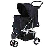 TRIXIE Buggy für Hunde, 47 × 100 × 80 CM, 4,6 kg - extra leicht, schwarz, bis 11 kg belastbar - 28958