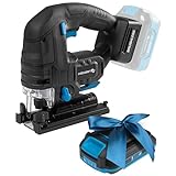 HÖGERT TECHNIK Akku-Pendelhubstichsäge 18V, bürstenloser Motor, kabellos, 0-2600 U/min, 26mm Klingenhub, 4-stufige Blattschwingung, werkzeugloser Klingenwechsel, LED, Aluminium-Sockel + PROMO 2,0 Ah