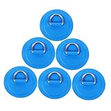 GARVALON 6 Stück Teiliges Kajak D Ring Befestigungsringe aus Edelstahl mit Strapazierfähigem PVC Patch Elastisch Zubehör für Aufblasbare Paddleboards Kajaks und Sup Boards Blau