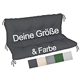 Auflage für Hollywoodschaukel nach Maß Individuelle Schaukelbankauflage Kissen Palettenpolster Sitzkissen & Rückenkissen wetterfest wasserabweisend dicke Matratze Gartenpolster in Wunschfarbe [133]