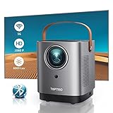 Mini Beamer, Full HD 1080P TOPTRO Beamer 8000 Lumen, 5G WiFi Bluetooth Heimkino Vidoe Projektor mit Touchscreen-Tasten, Kompatibel mit TV Stick, HDMI,USB,PS4,X-Box,iOS/Android