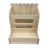 Heuspender, Heuspender für Kaninchen, Futterspender für Haustiere, aus natürlichem Holz, verschwendungssicher für Käfige
