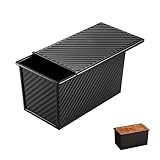DBAATTZ 450G Teig Brotbackform mit Deckel, Toastbrot Backwerkzeuge, Toastbrottopf, Brottopf mit Schiebetür, Brotform, mit Belüftungslöchern, Geeignet zum Backen von Brot, Kuchen und Gebäck, Schwarz