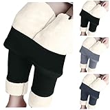Generisch Leggings Damen Thermo Leggings Gefütterte Leggins Fleece Thermohose Winter High Waist Thermoleggings Blickdicht Warm Strumpfhose Weiche Kompressionshos Jogginghose Jogginghose Damen