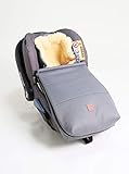 Kaiser 6534112 Emma Babyschalen Lammfell Fußsack anthracite waffle