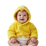Baby Kostüm Unisex Neugeborene Baby Hühnchen Strampler Säuglings Romper Cute Warm Lange Ärmel Jumpsuit Niedlich Huhn Cosplay Kostüm Faschingskostüm für Ostern Karneval Geburtstag