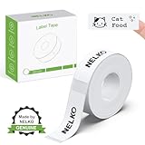 NELKO P21 Etikettenhersteller-Band, angepasstes Etikettendruckpapier, 14 x 40 mm, Standard-laminiertes Büro-Etikettierband-Ersatz, Thermo-Etikettenband für Zuhause, Büro, Schule, 180 Etiketten/Rolle