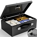 Mejasg 18L Tragbarer Feuerfeste Dokumentenbox Tresor Feuerfest mit Zahlencode und Schlüssel, Safe Tresor für Zuhause mit Griff, Dokumentenbox Feuerfest Wasserdicht für Bargeld Medikamente A4 Dokumente