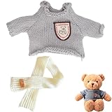 Kleines Plüschbär-Puppen-Kostüm, Bauen Sie einen Bärenkleidung, Bärenkleidung und Schal, Plüschpuppen-Outfit-Zubehör, niedliche kleine Kleidung, passend für die meisten 20 cm großen Stoffbären, DIY