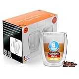 BigDean 6 Stück doppelwandige Latte Macchiato Gläser 300 ml – Kaffeegläser in Geschenkverpackung