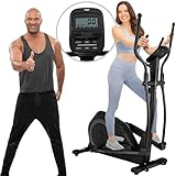Miweba Sports Crosstrainer MC500 Stepper | 7 kg Schwungmasse - Bis 120 kg - Ergometer - Heimtrainer leise - Ellipsentrainer für Zuhause - LCD Monitor - Hometrainer - Cardio - Fitnessgerät (Schwarz)