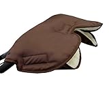 BAMBINIWELT Muff Handwärmer Handschuh für Kinderwagen Buggy mit Lammwolle für warme Hände universal UNI (braun)