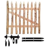 Ekogarden Gartentor Zauntor Holztor Gartenpforte Pforte aus Holz Haselnussholz für Staketenzaun inkl. Scharniere (STZ-GT-B-100/H-100)