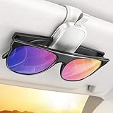 JOYROOM Brillenhalter für Auto Sonnenblende - Weihnachts Geschenke für Männer Frauen, 2025 Upgrade Magnetischer Sonnenbrillenhalter Auto, Universal Leder Brillenhalterung Kompatibel mit Allen Brillen