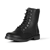 Amazon Essentials Damen Kampfstiefel Mit Schnürung, Schwarz, 43 EU