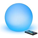 Mr.Go 6' LED Licht Kugel Lampe, Dimmbar Nachtlicht Sphäre Lampe mit Fernbedienung, 16 Lichtfarben, RGB Farbwechsel Kugelleuchte, Wiederaufladbare Batterie Stimmungslicht for Schlafzimmer