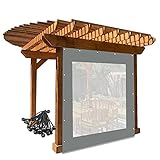 Strapazierfähiger wasserdichter transparenter Planenvorhang für den Außenbereich, mit Ösen, wetterbeständige PVC-Plane für Pergola, Veranda, Pavillon, Garten, Privatsphäre und Schutz