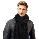 Chalier Fashion Schal Herren Winter Winterschal Strickschal Unisex Warmer Pure Farbe Schals Damen Winter Schal