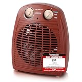 EMERIO Heizlüfter 2000W | klein leicht kompakt portabel | für ca. 25m² | 2 Heizleistungen + Ventilatorfunktion | verstellbarer Thermostat | Kipp-Sicherheitsschalter | Handgriff | FH-106737.13