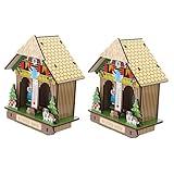 POPETPOP 2 Stck. Sonnige Regen Box Wetterfest Wand Herrenuhren Wetter Thermometer Und Hygrometer Zuhause Wetterhaus Barometer Genaues Innenthermometer Hygrothermograph Plastik