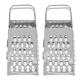 Hoement 2 Stück Teiliges Mini Käsehobel aus Edelstahl Multifunktionsreibe für Käse Kartoffeln Knoblauch Kompakt und Leicht für Küche und Outdoor einsatz