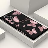LEECG für Samsung Galaxy S23 Ultra Hülle, für Samsung S23 Ultra Hülle Blume Schmetterling Astronaut Muster Design, Anti Fall Weiches Silikon Dünne Handyhülle Slim Cover S23 Ultra-Schwarz 3