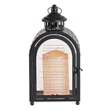 Dicksons Dekorative flammenlose Kerzenlaterne 5,5 x 11 Stoff Live Each Day with God's Grace