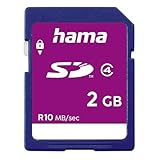 Hama Speicherkarte SD 2GB (SD-2.0 Standard, Class 4, Datensicherheit dank mechanischem Schreibschutz, Beschriftungsfeld)