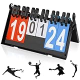mizikuu 6-Stellige Anzeigetafel, Flip Sportanzeigetafel Digit Wettbewerbs Anzeigetafeln Scorebord Tragbare Punktezähler für Basketball, Fußball, Badminton, Baseball, Volleyball Indoor Outdoor
