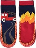 Playshoes Unisex Kinder Hüttenschuhe Hausschuh, Feuerwehr, 24/25 EU