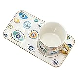 JECOMPRIS 1Satz Keramiktasse Mit Untertasse Für Tee Milch Robuste Langlebige Bürotasse Für Zuhause Spülmaschinenfest Und Mikrowellengeeignet Design