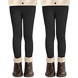 AMIYOYO 2er Pack Mädchen Leggings High Waist Lang Sportsleggins Weiche Sport Leggings Elastisch Fitness Hose Bequem Tanzhose Basic für Kinder