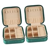 WRITWAA 2Er Packung Schmuckkästchen Stapler Stand Gepäck Schlüssel travel schmuckbox travel jewelry case schmuckkiste Schmucketui Schmuckhalter Schmuckbehälter Kunststoff-Box Green