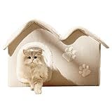 Warmes Katzenhaus – Katzenhaus zum Schlafen für Haustiere, Katzenhaus im Freien für Katzen im Innenbereich | Verstecke für Katzen im Innenbereich, Katzenhöhle