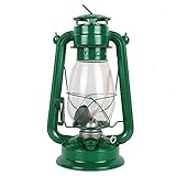 Öllaterne - Vintage Lampe aus Metall und Glas für Stromausfälle, Winddichte Sturmlaterne für Camping, Notbeleuchtung im Freien, Patio Dekoration