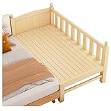 ZPVXRVQ Breites, gespleißtes Holzbett, Schlafzimmermöbel, mit Kopfteil und Seitenteilen, Bettgestell aus massivem Kiefernholz, für Erwachsene, Jugendliche und Kinder(180x50cm)