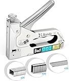 Bamda Handtacker, 3 In 1 Robuster Leistungsstarker Holztacker mit 3000 Klammern, Tackerpistole für Holz, Tischlerei, Dekoration, Kabelbefestigung