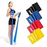 Fitnessbänder [Einzeln oder Set] | 1,2m/2m Widerstandsband für Physiotherapie & Fitness | Lange Übungsbänder für Frauen & Männer | Gymnastikband (#2 Rot (Mittel), 1,2m)