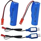 Blomiky 3,7 V 500 mAh Li-Ion Akku mit JST-Stecker und USB-Ladekabel für Huina 1337 1338 RC Construction Trucks 1337 JST Battery 2