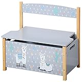 Kesper| Kindersitzbank, Material: Spanplatte, Maße: B 60 H 56 T 34,5 cm, Motive: Alpaka, Farbe: Grau | 17701 13