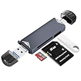 YIIFELL SD Kartenleser, Triple-Port USB (A/C/Micro) Kartenlesegerät, 3 in 1 SD Card Reader Micro Sd Adapter für Flash Drive/SD/Micro SD/TF/SDHC/SDXC, Kompatibel mit Laptop Handy und Tablet