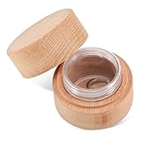 WEKADRIN Kleine Holz Schmuckbox aus Buchenholz mit Deckel Kompakte Runde Aufbewahrungsbox für Ringe Ohrringe und Ohrstecker Eleganter Schmuckhalter für Reisen und Alltag