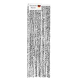 Lemodo Türvorhang Wohnwagen, Flauschvorhang 56x185 cm, Camping Vorhang als Fliegengitter für die Tür, Insektenvorhang, Fliegenschutz (56x185 schwarz/Silber/weiß)