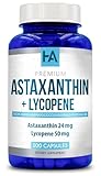 Healing Awakening Astaxanthin 24 mg + Lycopin 50 mg - 100 vegetarische Kapseln (GVO- und glutenfrei)