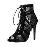 Damen Tanz Heels Mode Peep Toe Knöchelstiefel Schnürpumpen Party Damen Stiletto Sandalen Tanzschuhe