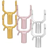Veemoon 6 Stück Ersatzgabeln für Kleiderstangen aus Edelstahl Stabile Kleiderstangengabeln In Silber Roségold und Gold Zubehör für Balkon und Wäschestange
